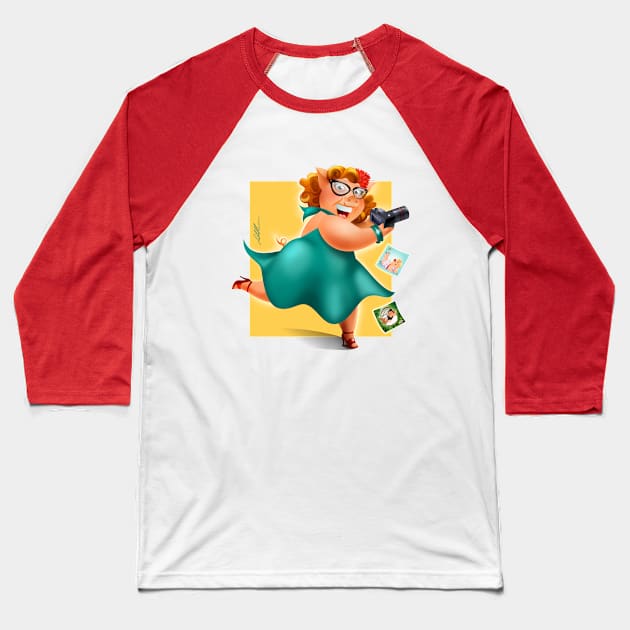 Piggy Phot-hog-rapher Baseball T-Shirt by iwantnoodle